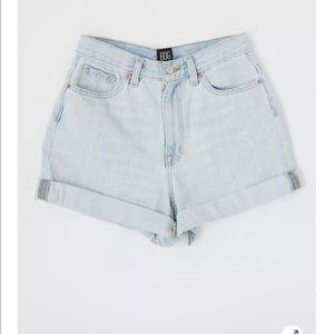 High waisted mom jean shorts